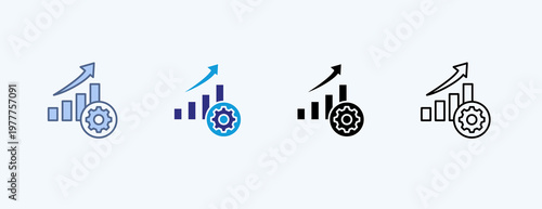 Productivity Growth Multiple Icon Illustration Vector