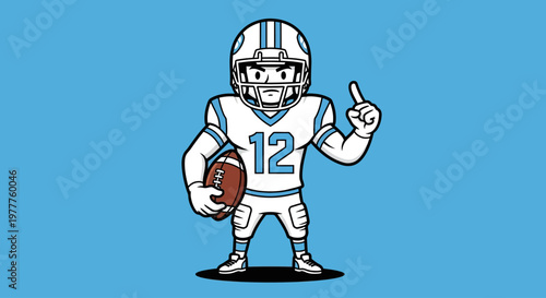 American football player cartoon character.