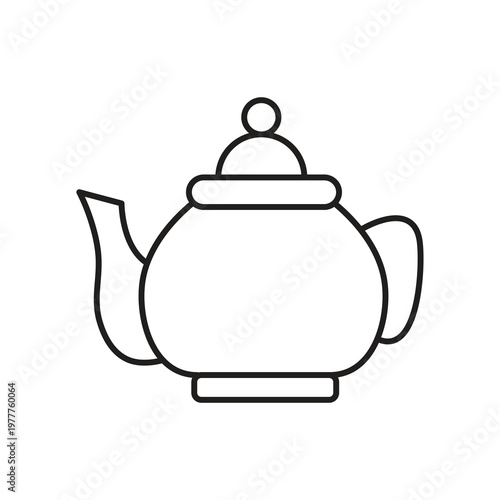 Tea Pot Line Icon,Tea Brewing Pot Icon,Kitchen Tea Pot Icon..eps