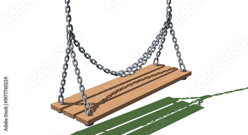 Chain Swing Illustration, Childhood Nostalgia, Isolated on transparent background. Playground Equipment, Park Fun, Recreation Concept, Vector Graphic.