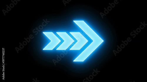 Wallpaper Mural Glowing blue neon arrows pointing right on black background Torontodigital.ca