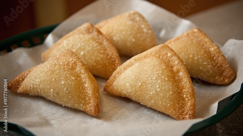 Crispy Golden Fried Dumplings Resting on White Paper