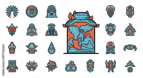 Mystical Ancient Artifacts Collection: Fantasy Icons, Symbols, and Glyphs