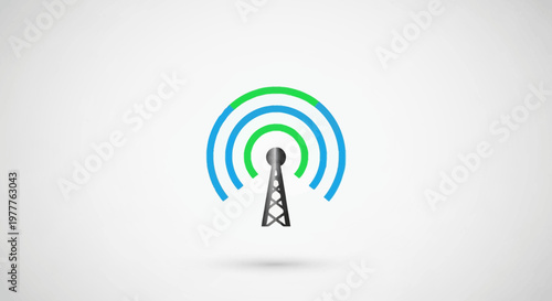 Radio Tower Broadcasting Signal Waves, Communication Technology, Network Connection