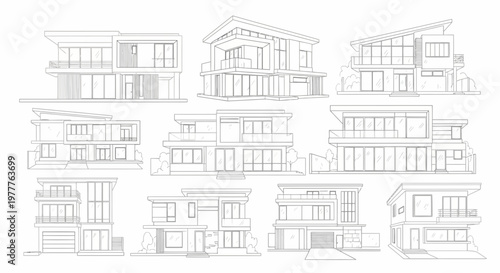 Modern House Designs Collection - Architectural Blueprints and Sketches