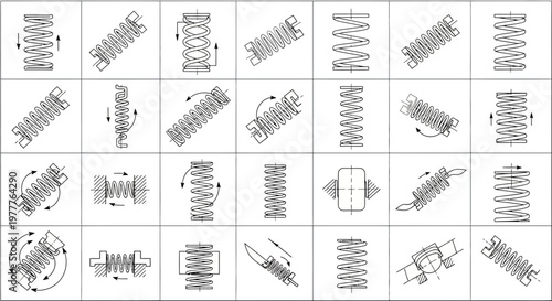 Springs: Types, Forces, and Applications in Engineering Diagrams