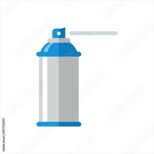 Blue and silver aerosol spray can with a long nozzle.