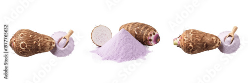 Taro Powder Root - Colocasia Esculenta - Polvo de Malanga - Tropical Carbohydrate Source - Nutritious Purple Starch - High Fiber Tuber - Traditional Pacific Islander and Asian Food Powder
