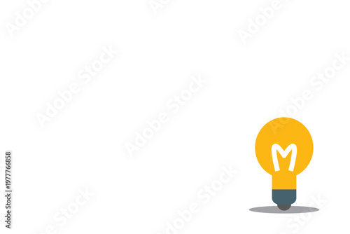 電球と広大な余白の白背景コピースペースありベクターイラスト