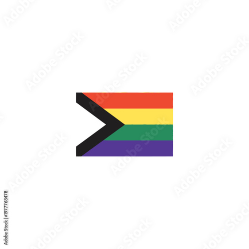 LGBTQ+ flag with an arrow, representing pride and inclusivity