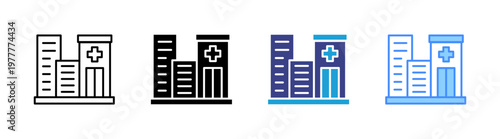 Hospital  icon set multiple style collection