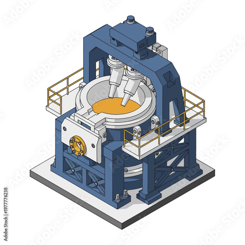 Industrial Induction Furnace for Metal Melting and Refining.