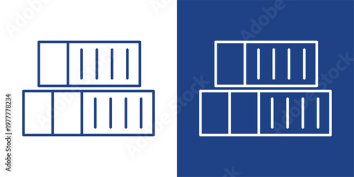 Container System Blue And White Icon Style Collection