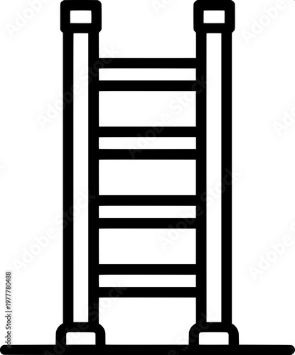 “Side-view pictogram set of different slides—spiral, enclosed tube, ladder entry, and platform slides—uniform icon style.”
