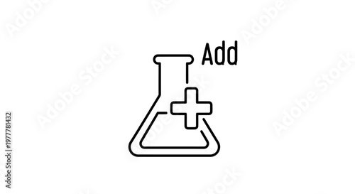 Line icon of a flask with a plus sign and the word "Add