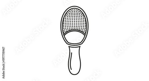 A line drawing of a foot rasp with a handle