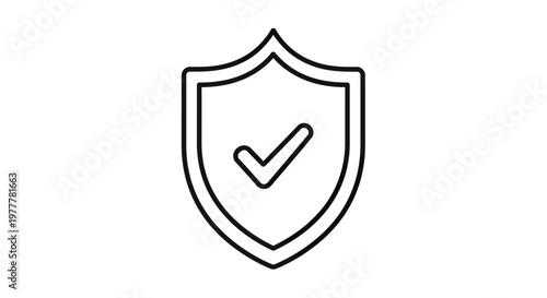Free Download Black outline of a shield with a checkmark inside, symbolizing safety - GFXLoad