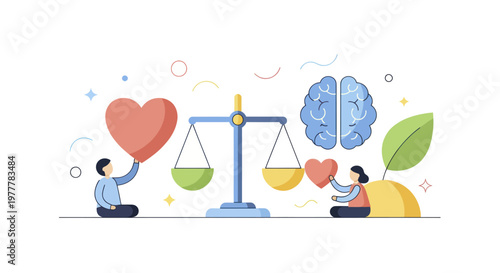 Balance between heart and brain in human life.