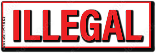 Illegal Web Button for Security Warning and Prohibited Action Alert