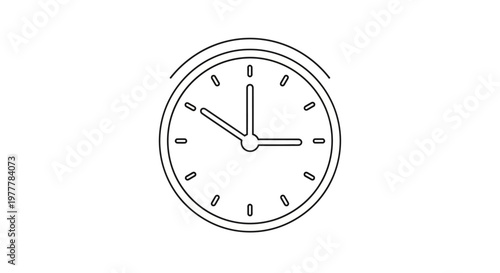 Simple Analog Clock Face Illustration.