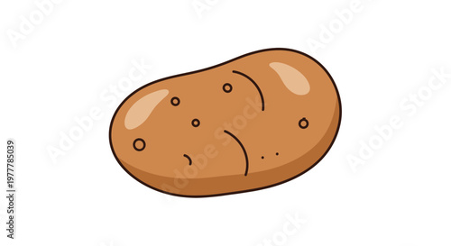 A simple brown potato with eyes is isolated on a white background
