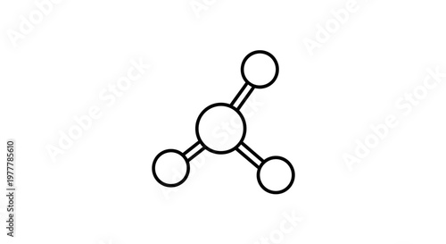 Abstract scientific symbol of linked atoms or molecules