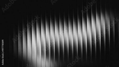 Valokuva Black white wave fractal glass gradient blurred background, abstract transparent glass trendy wallpaper grainy noise texture