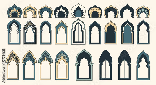 Islamic Archways Collection: Traditional Moroccan Windows and Doors Vector Set
