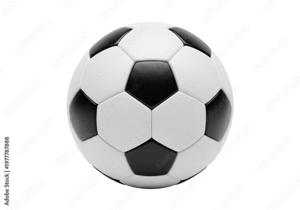 Fototapeta premium Classic black and white soccer ball displayed against a plain background