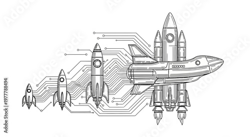 Rocket Evolution and Technology Integration: From Small Launchers to Space Shuttle