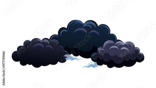 Interlocking Abstract Stylized Clouds with Dark Atmosphere