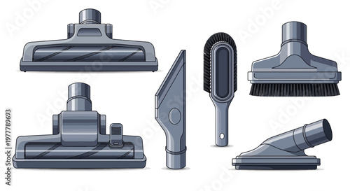 Vacuum Cleaner Attachments Set: Various Tools for Cleaning Different Surfaces