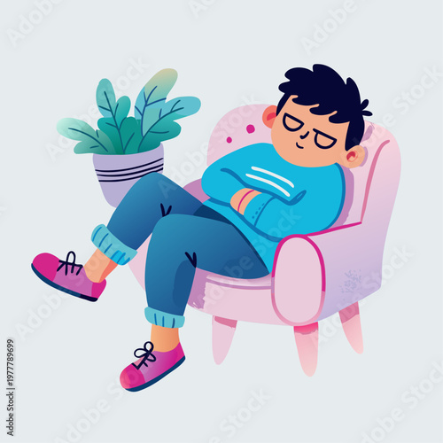 Lazy Bored Teen Illustration