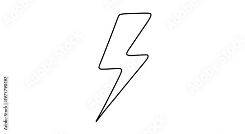 A simple black outline of a lightning bolt icon on a white background