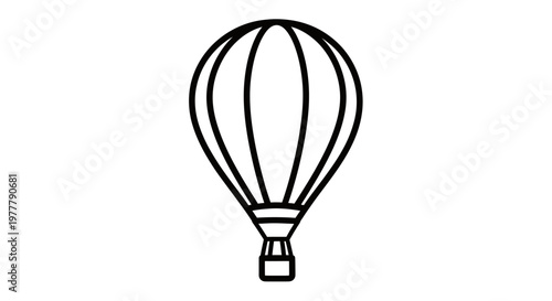 Simple black outline of a hot air balloon with gondola