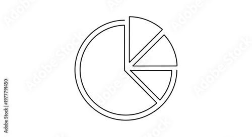 Black outline of a circle divided into sections on a white background