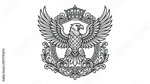 Eagle with crown and shield emblem.