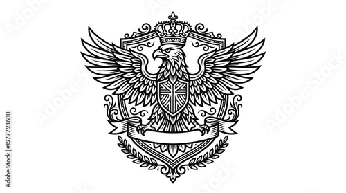 Detailed illustration of an eagle symbol.