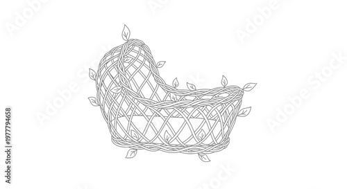 Shopping Cart Doodle Icon with Red Basket for Retail and Supermarket Use