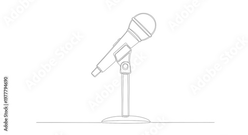 Line drawing of a microphone on a stand