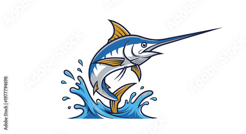 Fish swimming in the ocean with dolphins sharks and marine life in a colorful cartoon style