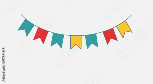 Colorful Party Bunting Flags on String, Celebration Decoration