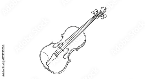 Black and white line drawing of a stringed musical instrument