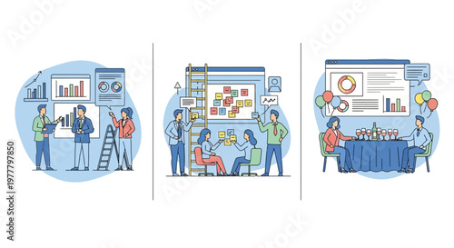 A Team Plan For Work Goal And Win At Firm To Gain New Big Top Success