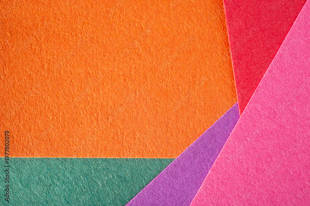 Fototapeta premium Multicolor abstract background with paper texture. Textured colored paper with Suprematist geometric shapes and lines.
