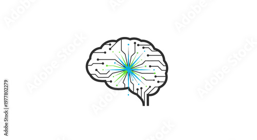 Digital Brain Network, Artificial Intelligence Concept
