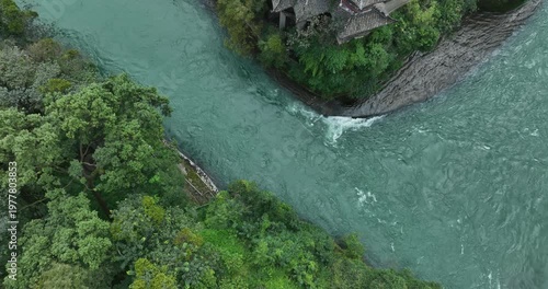 Aerial footage of landscape in dujiangyan, Sichuan province,China