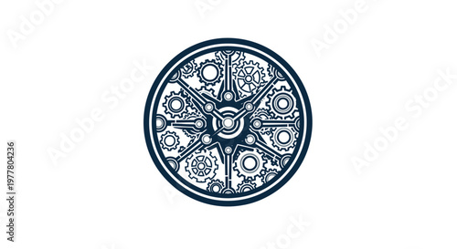 Intricate Mechanical Clockwork Design, Steampunk Style Gear System