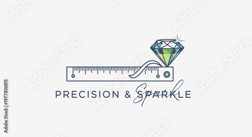 Jewelry Design Concept with Measurement Tools and Gemstone