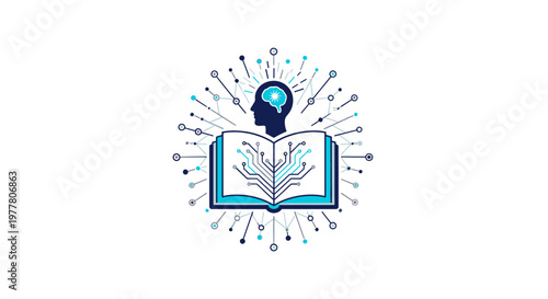 Learning and Artificial Intelligence Concept with Open Book